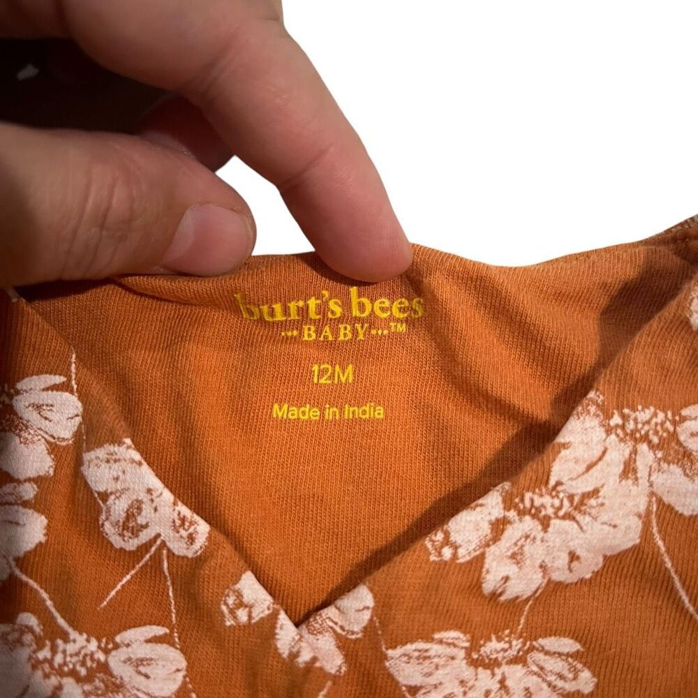 Burt’s Bees‎ Baby Orange & White Organic Cotton Tunic Top - Size 12 Months - Picture 4 of 5